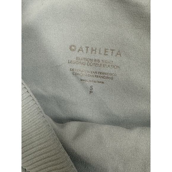 Athleta Elation Rib Tight fitted high rise Size Small Green - Picture 2 of 6